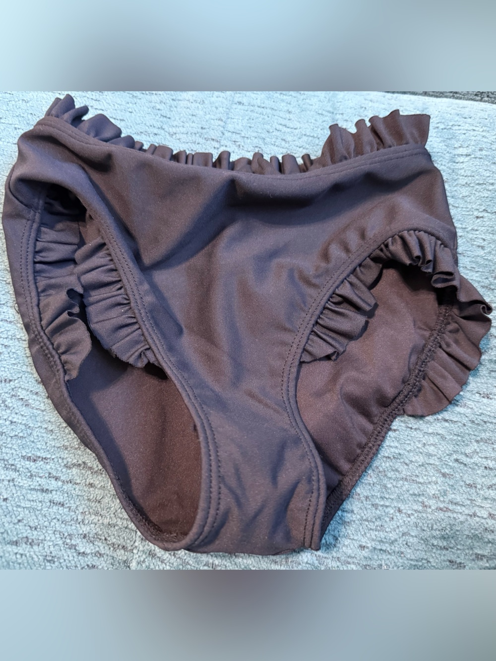 aerie Kids Ruffled Bikini Bottoms in Dark Brown
